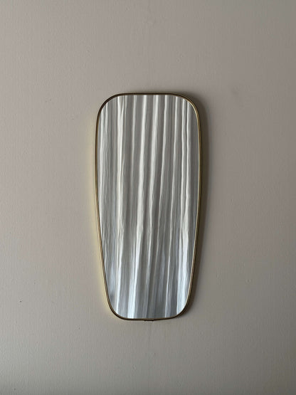 Mid-century brass pill mirror