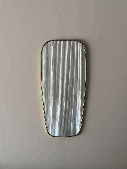 Mid-century brass pill mirror