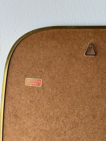 Mid-century brass pill mirror
