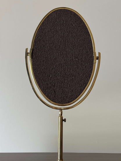 Small mid-century brass vanity mirror