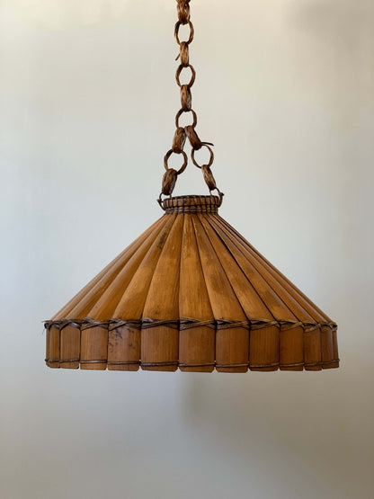 French vintage bamboo pendant shade