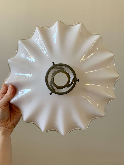 Antique fluted milk light