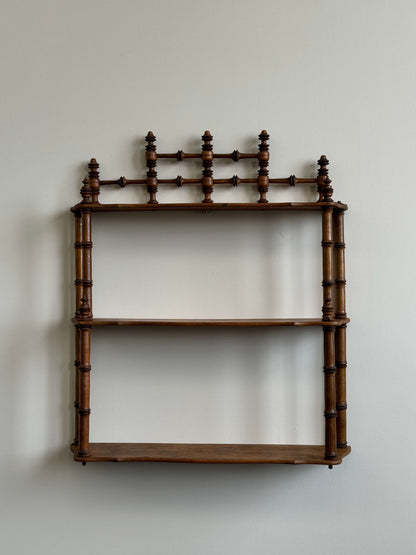 French antique faux bamboo shelving unit