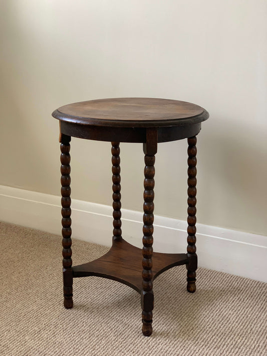 French antique circular bobbin table