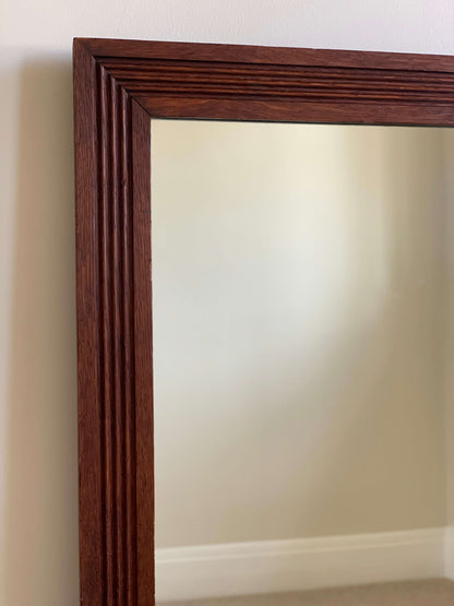 Antique reeded bevelled mirror