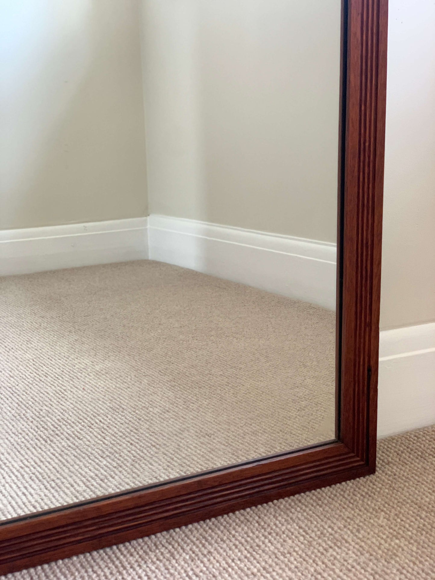 Antique reeded bevelled mirror