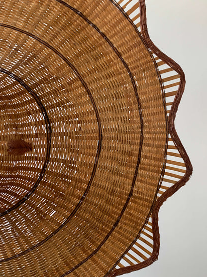 French vintage wicker pendant shade
