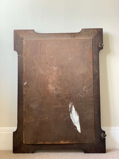 Antique oak oval framed mirror