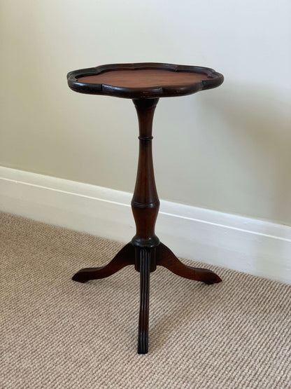 Antique scalloped occasional table on splayed legs