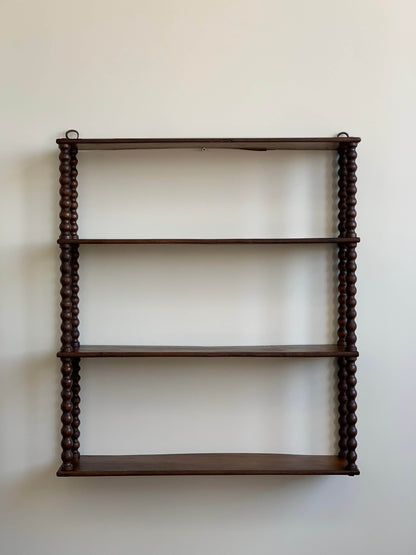 French antique bobbin wall-hung shelf