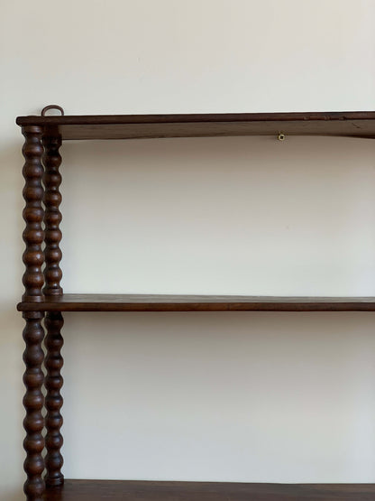 French antique bobbin wall-hung shelf