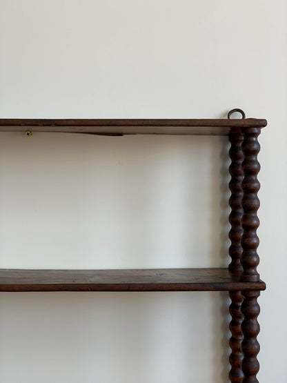 French antique bobbin wall-hung shelf