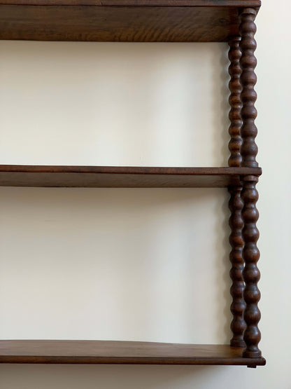 French antique bobbin wall-hung shelf