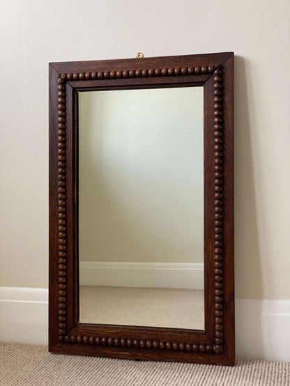 Antique rectangular bobbin mirror