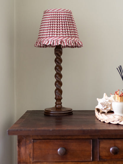 Oak barley twist table lamp