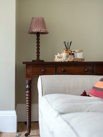 Oak barley twist table lamp